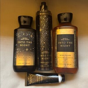 BBW Into the Night Bundle Mist Cream Body Wash Lotion + Bag Bath Body Works Lot